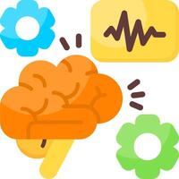 Brain Activity Monitoring Flat Icon vector