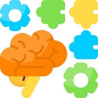 Puzzle Solving Brain Flat Icon vector