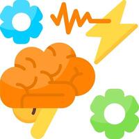 Brainwave Function Flat Icon vector