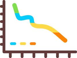 Declining Line Graph Flat Icon vector