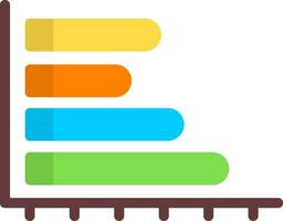 Horizontal Bar Chart Flat Icon vector