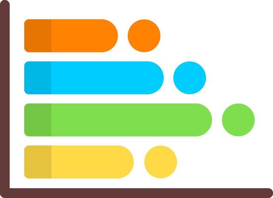 Horizontal Bars showing Flat Icon