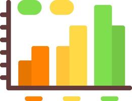 Statistics of Graph Flat Icon vector