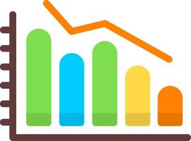 Declining Graph Flat Icon vector