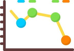Falling Line Graph Flat Icon vector