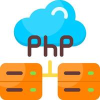 PHP Hosting Flat Icon vector