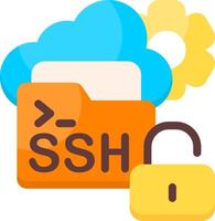 SSH Access Flat Icon vector