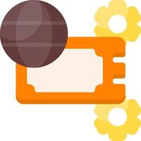 Ticket System Flat Icon vector
