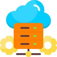 Cloud hosting advanced Flat Icon vector