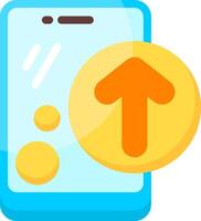 Mobile Upload Flat Icon vector