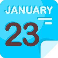 23 January Calendar Flat Icon vector