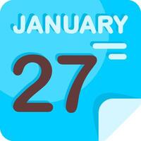 27 January Calendar Flat Icon vector