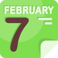 7 February Calendar Flat Icon vector