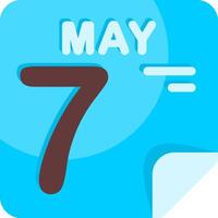 7 May Calendar Flat Icon vector