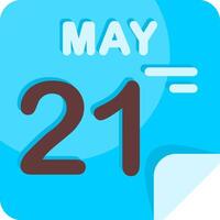 21 May Calendar Flat Icon vector