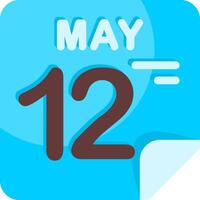 12 May Calendar Flat Icon vector