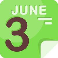 4 June Calendar Flat Icon vector