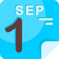 1 September Calendar Flat Icon vector