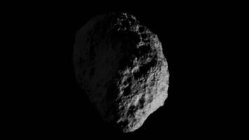 Looping 3D animation of a space asteroid rotation. File with Alpha Channel. video