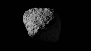 Looping 3D animation of a space asteroid rotation. File with Alpha Channel. video