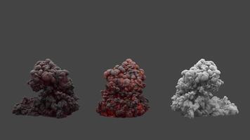 Set of three types of fire explosions. File contains Alpha Channel. video