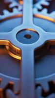 Looping animation of a mechanical structure made of metal gears. video