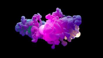 A fantastic illuminated explosion forming a cloud of gradient colors. From Alpha video