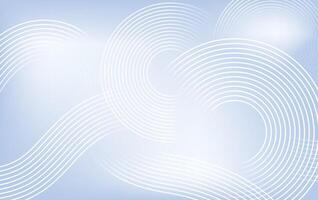 Abstract Blue Gradient Background with White Concentric Wave Lines, illustration vector