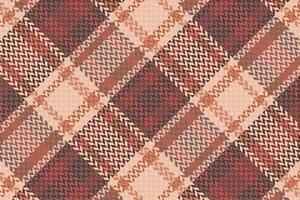 A plaid pattern in red, brown and white vector