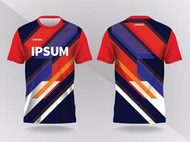 blue red background and pattern for sport jersey design and mockup. front and back view template vector