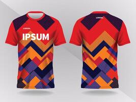 blue and red abstract background and pattern for sport jersey design and mockup vector