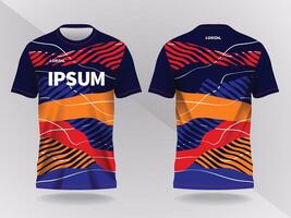 blue and red abstract background and pattern for sport jersey design and mockup. front and back view template vector