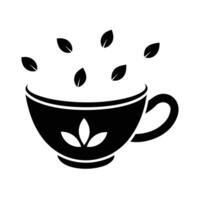 Tea Cup with Floating Petals Icon vector