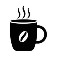 Mug with Steam and Bean Icon vector