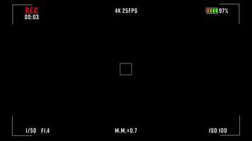 Digital Camera Screen Recording Overlay in Ultra HD 4K with On-Screen Visuals Only Focus Grid, Timer, Battery and Record Icon video