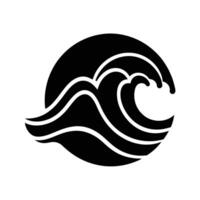 Wave Ocean Stencil Icon vector