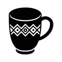 Mug with Patterned Rim Icon vector