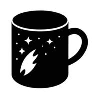 Mug with Comet Steam Icon vector