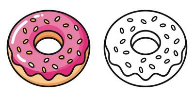Two donuts are shown in a cartoon style vector