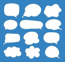 Speech symbol talk and thinking. Bubble with clouds silhouettes set. vector