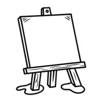 Blank art canvas on a wooden easel ready for creativity, artistic expression, painting, drawing, or sketching vector