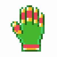 pixelated green glove, colorful retro game symbol nostalgic digital art, playful vintage design vector