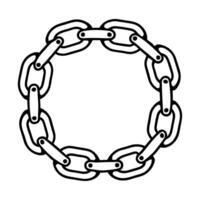 Interlocked chain link circle symbolizing unity and strength in black and white graphic vector