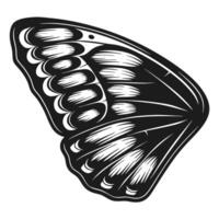 Detailed butterfly wing in black and white, abstract design with intricate patterns vector