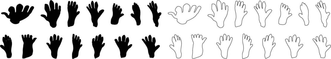 set of hands vector