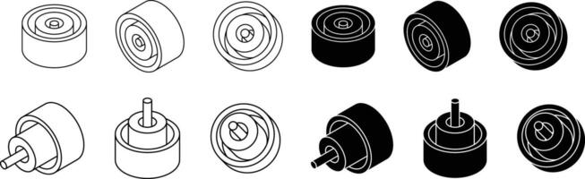 isometric mechanical components vector