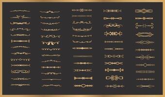 golden dividers set vector