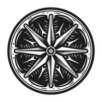 Intricate nautical compass rose design, vintage navigation symbol for direction and exploration vector