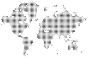 Realistic dotted world map. Dotted world map displayed with geographic dotted world map precision. Designed for global visualization using a dotted world map aesthetic with minimalist flair. vector