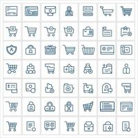 Realistic icon set on online shopping and E commerce. Trending line shape Icon set on e commerce and online shopping, store, retail, sale, currency, customer, chart, trolley icon, bank vector